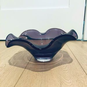 Lenox purple glass decorative bowl